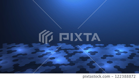 Dark blue Hexagon Pattern background. Dark blue Hexagon Pattern background. 122388872