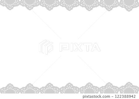 Grey heart patterned lace frame 122388942