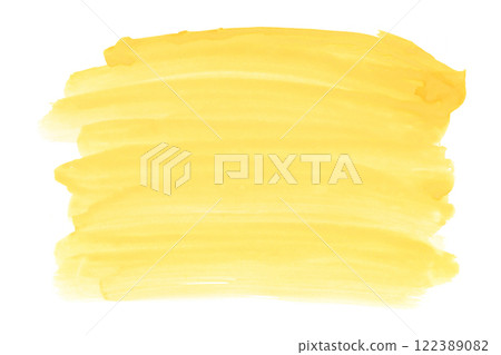 yellow watercolor background. hand painted by brush 122389082