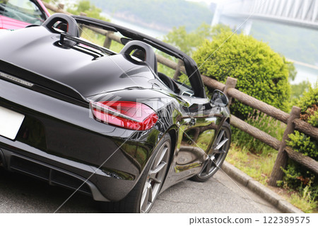 Glossy black open car 122389575