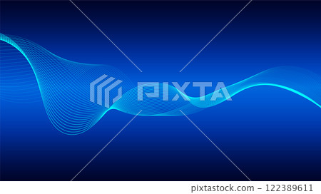 Geometric curved lines in gradient forming dynamic futuristic abstract flow patterns 122389611