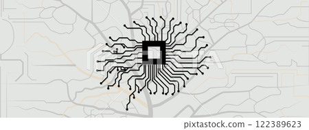 Circuit digital human brain technology concept 122389623