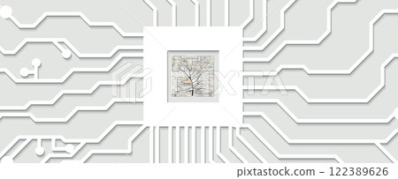 Circuit digital human brain technology concept 122389626
