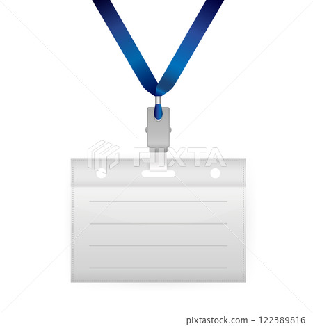 Card with name tag ampty on white background. Vector design. Blank business card. 122389816