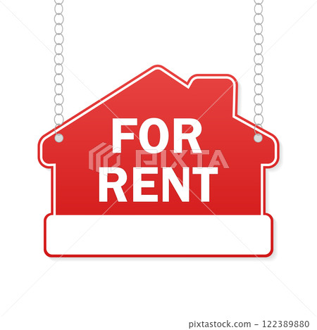 Home for sale red sign. Discount offer price sign. Sale tag. Business icon. 122389880
