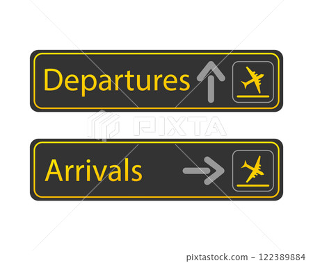Yellow departure arrivals. Departure arrivals, great design for any purposes. Banner design. Vector illustration. Yellow departure arrivals. Departure arrivals, great design for any purposes. Banner design. Vector illustration. 122389884