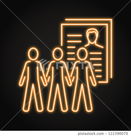 Census records neon line icon Census records neon line icon 122390078