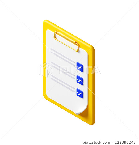 3DCG | 等距 | 夾在活頁夾之間的清單 122390243