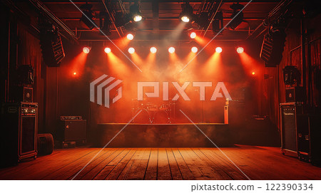 舞檯燈光照亮的Live House 122390334