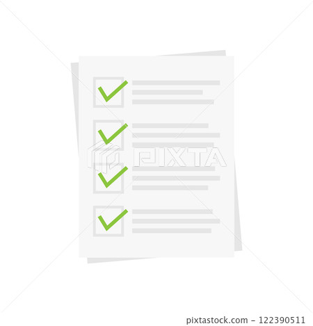 Checklist checkmark Icon in flat style. Checklist checkmark Icon in flat style. 122390511