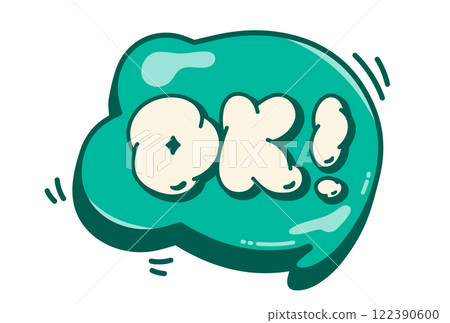 Colorful sticker text. 122390600