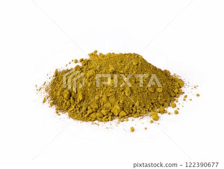 Yellow Powdery Substance Used in Culinary and Medicinal Applications 122390677