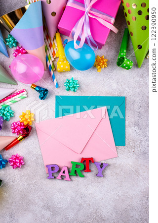 Birthday party celebration concept with papaer hat 122390950