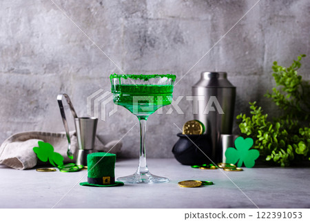Green cocktail for St. Patrick day Green cocktail for St. Patrick day 122391053