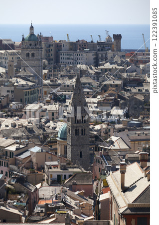 Aerial view of Santa Maria delle Vigne in Genoa 122391085