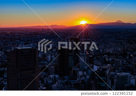 View from SHIBUYA SKY, the observation deck at Shibuya Scramble Square in Shibuya Ward, Tokyo 122391152
