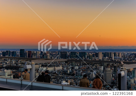 View from SHIBUYA SKY, the observation deck at Shibuya Scramble Square in Shibuya Ward, Tokyo 122391168