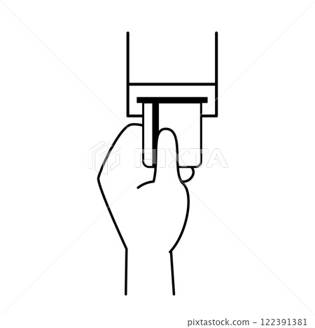 Inserting a card into the terminal Inserting a card into the terminal 122391381