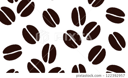 咖啡豆的單色背景 122392957