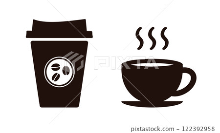 Coffee simple icon set 122392958