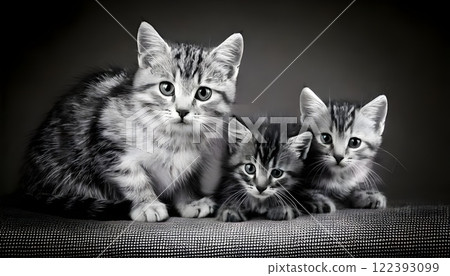 三隻單色小貓,在復古氛圍中拍攝的貓像 三隻單色小貓,在復古氛圍中拍攝的貓像 122393099
