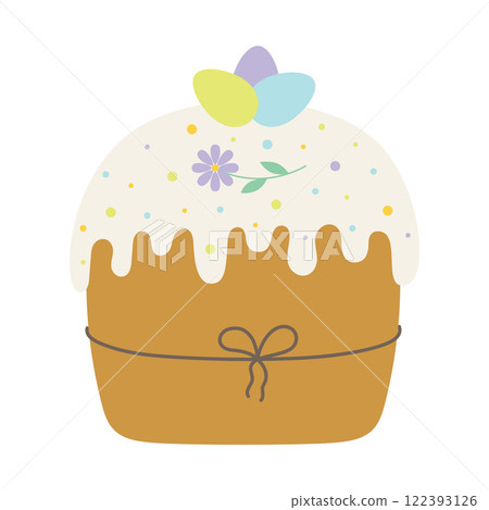 easter cake in flat style 122393126