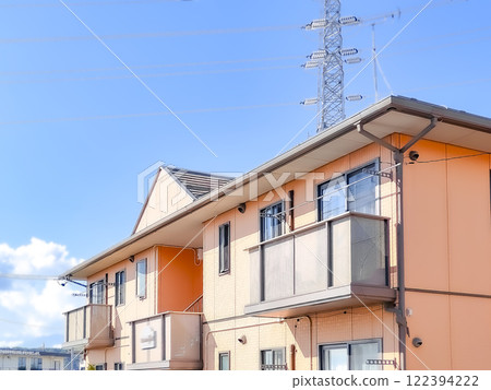 New apartment with blue sky and modern balcony 122394222