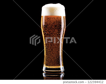 Glass of beer on a black background Glass of beer on a black background 122394412