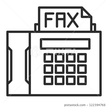An illustration of a convenient fax machine for sending and receiving business communications and messages over telephone lines 122394768