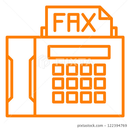 An illustration of a convenient fax machine for sending and receiving business communications and messages over telephone lines 122394769