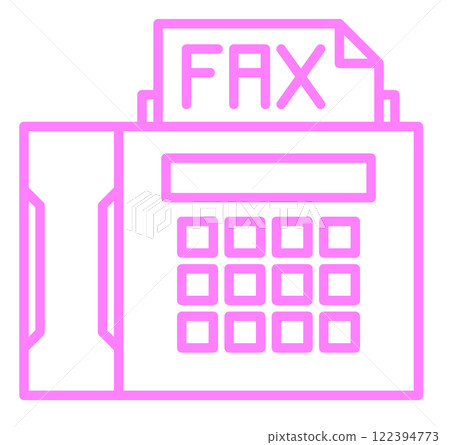 An illustration of a convenient fax machine for sending and receiving business communications and messages over telephone lines 122394773