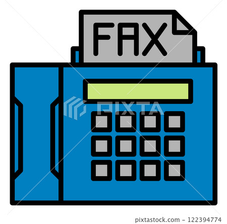 An illustration of a convenient fax machine for sending and receiving business communications and messages over telephone lines 122394774