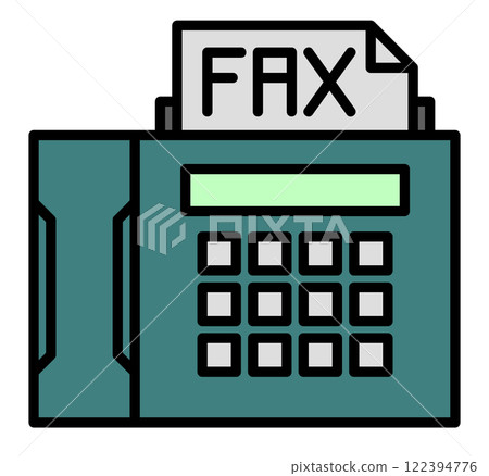 An illustration of a convenient fax machine for sending and receiving business communications and messages over telephone lines An illustration of a convenient fax machine for sending and receiving business communications and messages over telephone lines 122394776