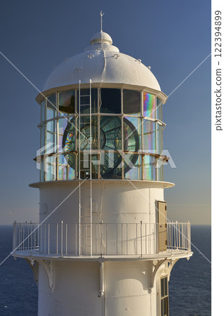 Cape Muroto Lighthouse stands with the deep blue ocean as its backdrop Cape Muroto Lighthouse stands with the deep blue ocean as its backdrop 122394899