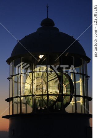Cape Muroto Lighthouse stands with the deep blue ocean as its backdrop 122395165