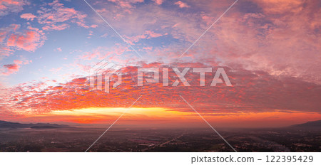 Aerial view over Chiang Mai in a beautiful morning. Aerial view over Chiang Mai in a beautiful morning. 122395429