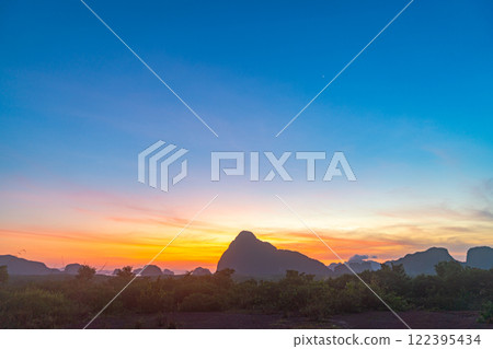 beautiful sunrise at Samet Nangshe viewpoint 122395434