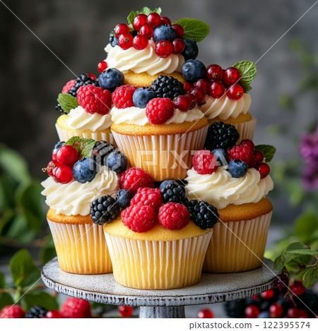 cupcakes with berries cupcakes with berries 122395574