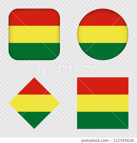 Bolivia Flag Icons Pack. Vector illustration. 122395626