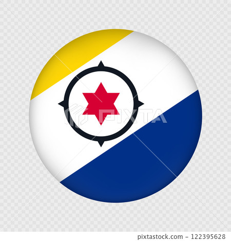 Bonaire circle flag with gradient. Vector illustration. Bonaire circle flag with gradient. Vector illustration. 122395628