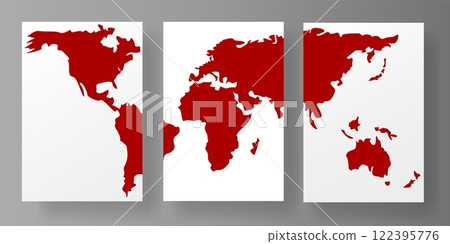 Vector illustration mockup template for social media posts featuring a world map in red color Vector illustration mockup template for social media posts featuring a world map in red color 122395776