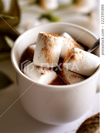 Cocoa and marshmallow topping Cocoa and marshmallow topping 122395866