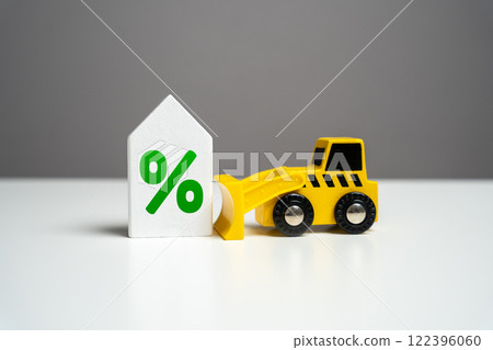 The bulldozer demolishes the mortgage interest rate. Lower rates and good lending conditions. Bulldoze high rates. Flexible lending options. Affordable homeownership 122396060