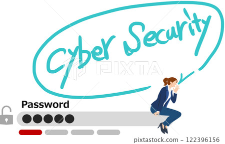 網路安全圖文素材插畫 122396156