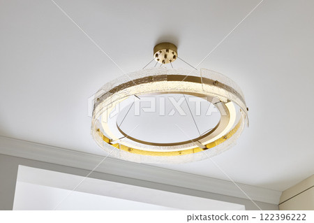 The stunning and modern LED Circular Chandelier boasts a unique and captivating design 122396222