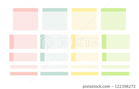 Colorful sticky notes, memo illustration set Colorful sticky notes, memo illustration set 122396272