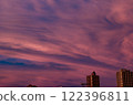 Sunset sky and skyscrapers 122396811