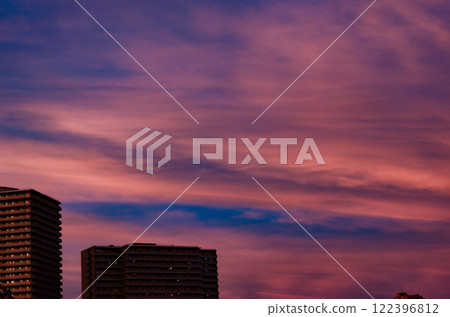 Sunset sky and skyscrapers Sunset sky and skyscrapers 122396812