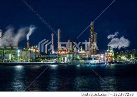 Yokkaichi Industrial area night view Nagoya 122397256