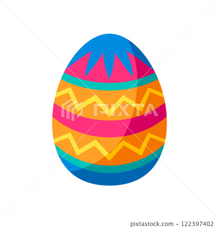 Illustration of cute Easter egg. 122397402